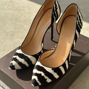 Gucci Black and White Zebra Print Women's Heels